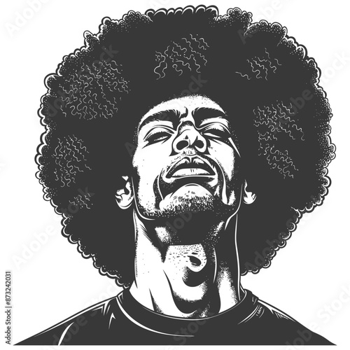 Portrait of a Man with a Large Afro