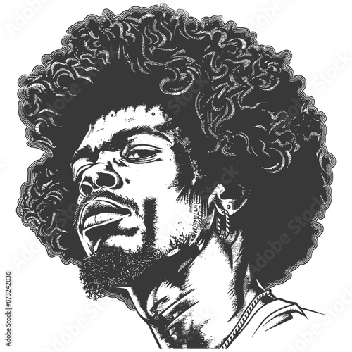 Portrait of a Man with an Afro