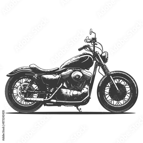 Vintage Chopper Motorcycle Illustration