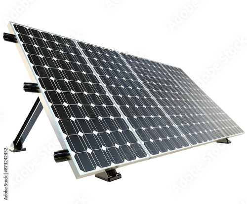 Solar panel array on white background.. photo