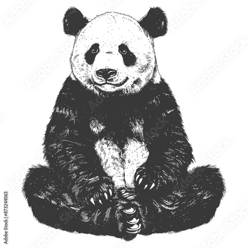 Adorable and Playful Panda Bear Sketch