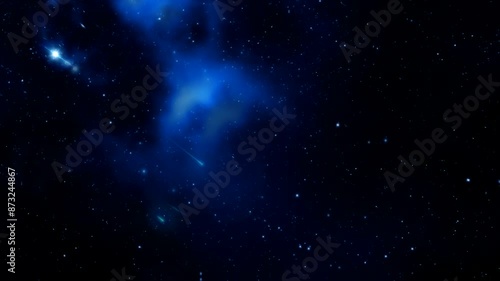 Night sky. Universe filled with stars, nebula and galaxy, loop animation video.