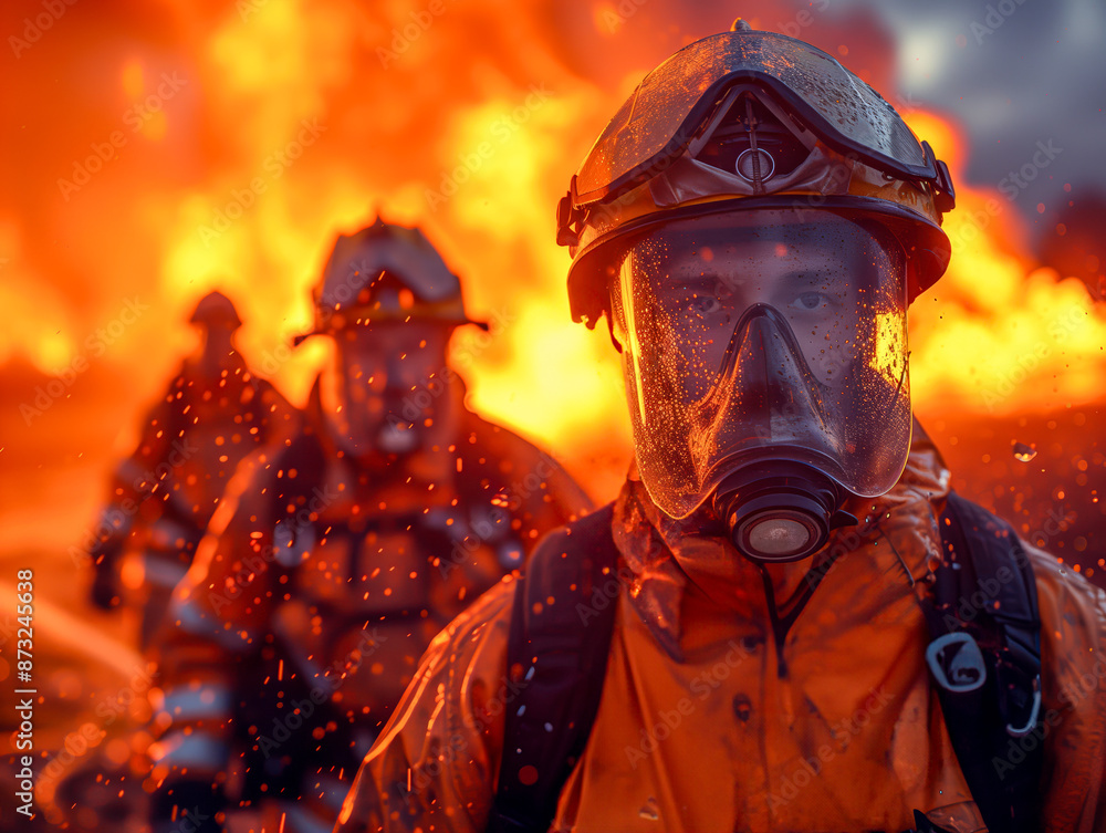 Firefighter during a rescue operation Firefighter during a rescue operation