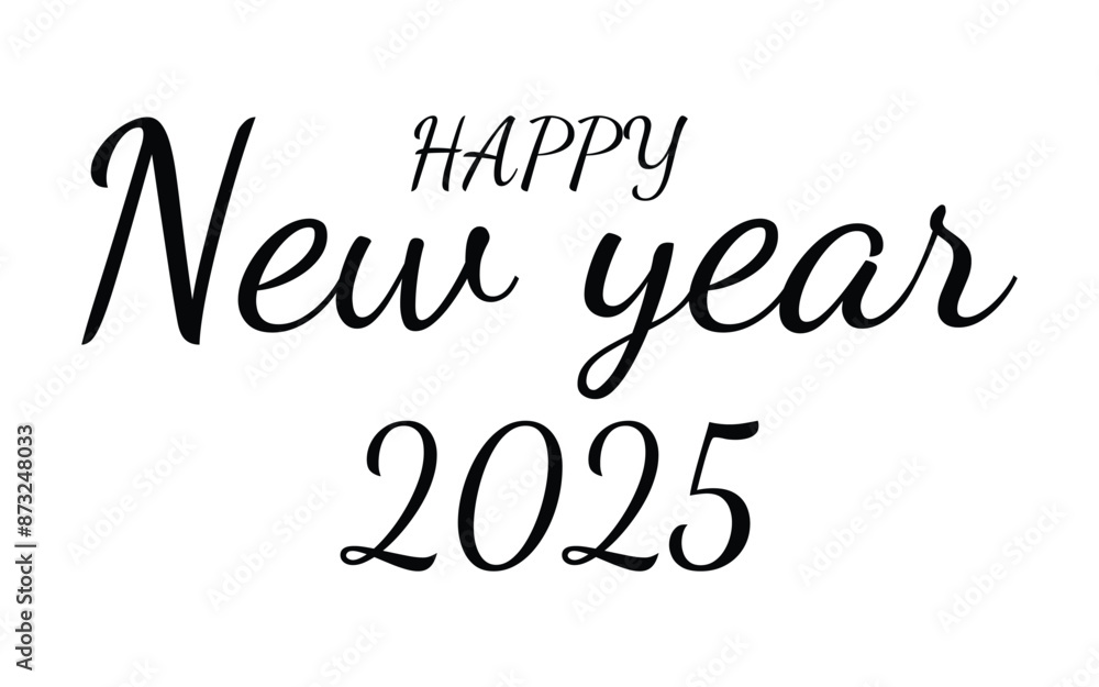 Happy New Year 2025 text design. Cover of business diary for 2025 with wishes. Brochure design template, card, banner. Vector illustration. Isolated on white background. Happy New Year 2025 text design. Cover of business diary for 2025 with wishes. Brochure design template, card, banner. Vector illustration. Isolated on white background.