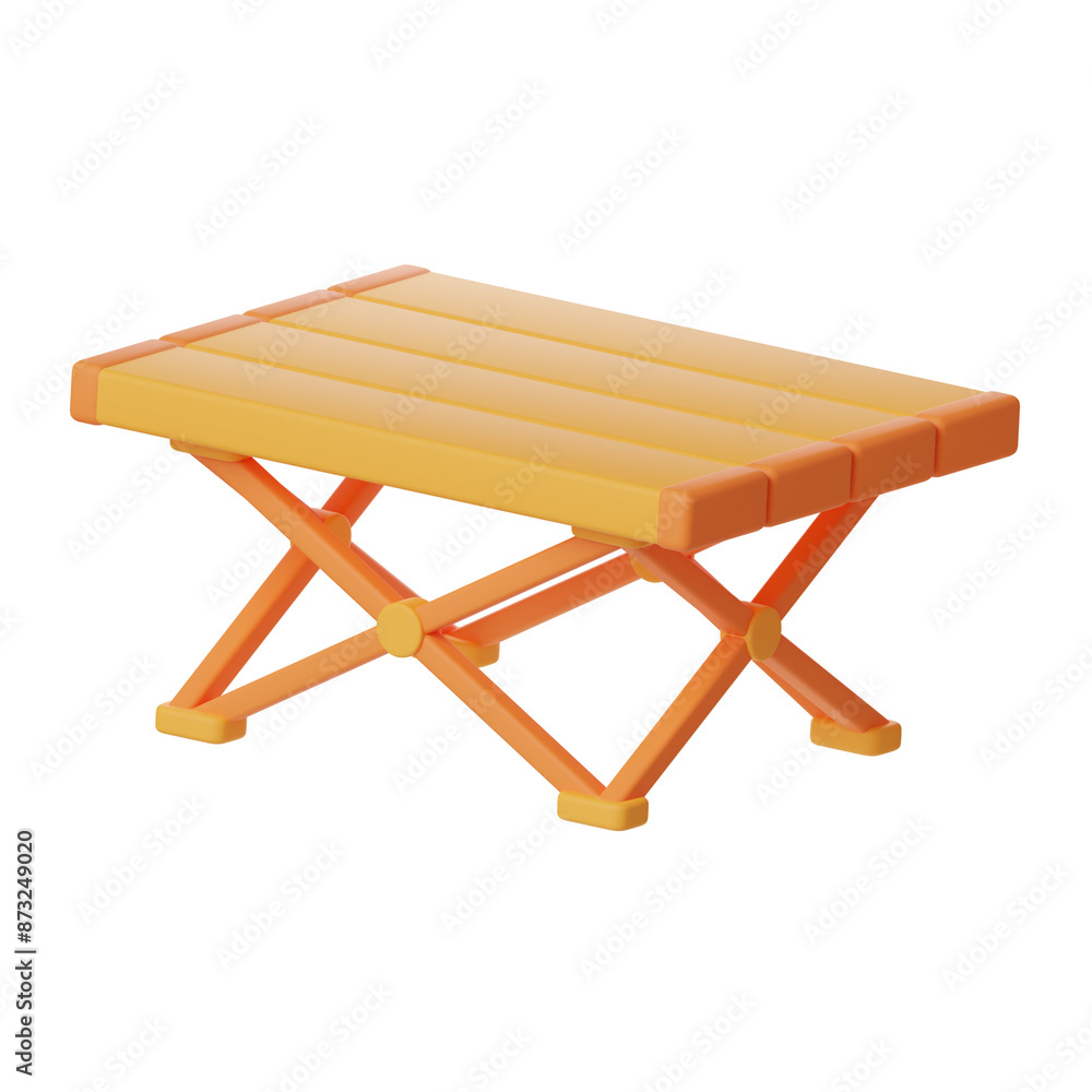 3d folding table camping icon 3d folding table camping icon