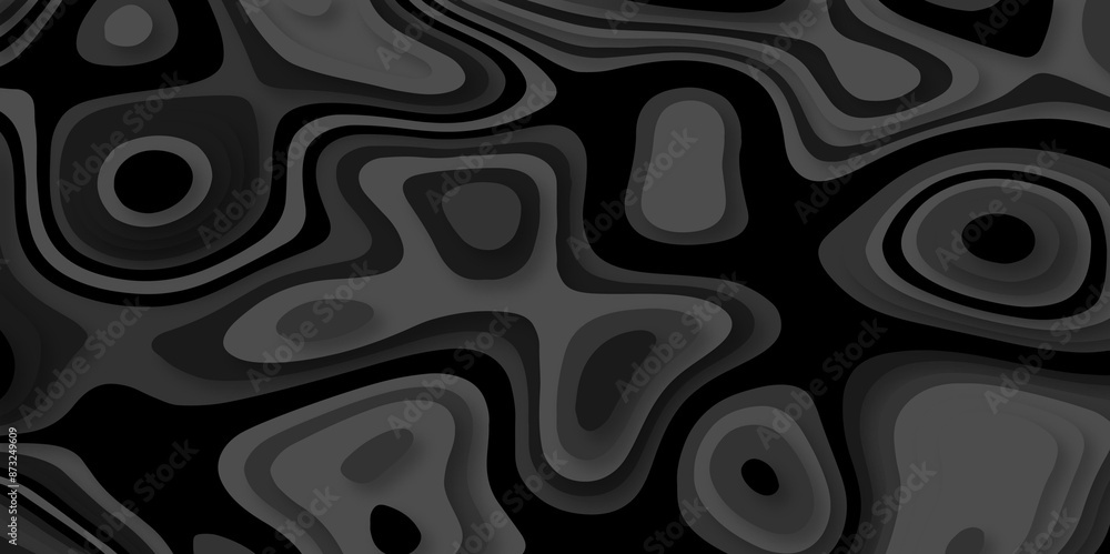 3D abstract background and paper cut vector. Abstract realistic papercut decoration textured with wavy layers. Black and gray paper cut background. 3D abstract background and paper cut vector. Abstract realistic papercut decoration textured with wavy layers. Black and gray paper cut background.
