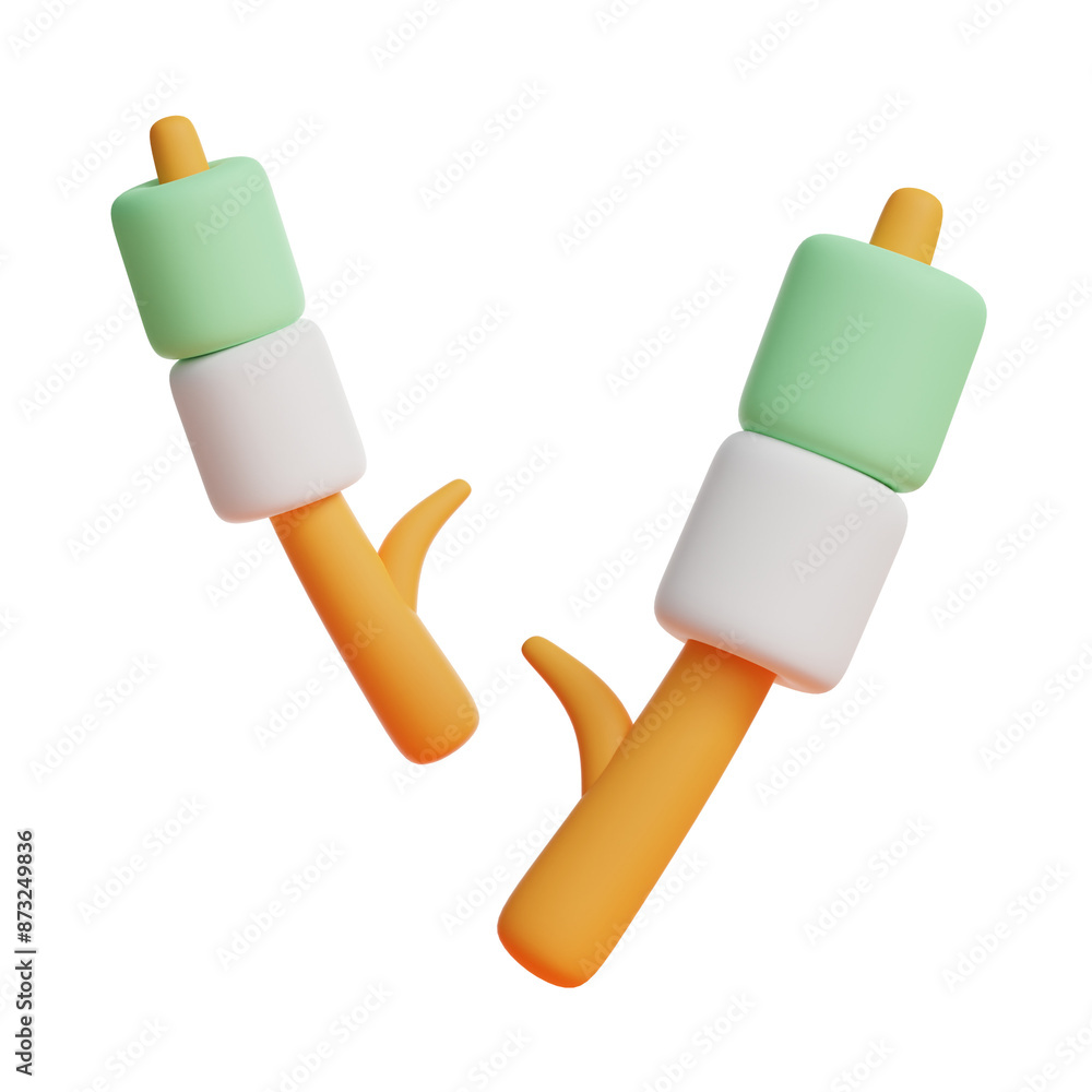 3d marshmallow camping icon 3d marshmallow camping icon
