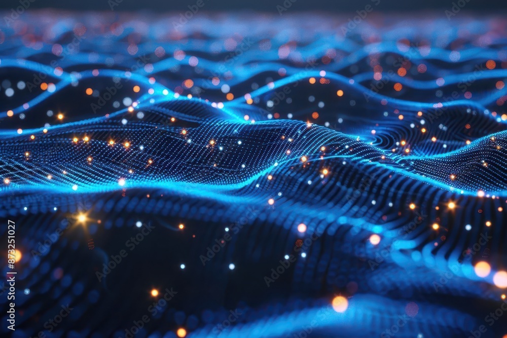 futuristic visualization of data streams and network connections in cyberspace glowing lines and nodes form complex patterns representing digital information flow futuristic visualization of data streams and network connections in cyberspace glowing lines and nodes form complex patterns representing digital information flow