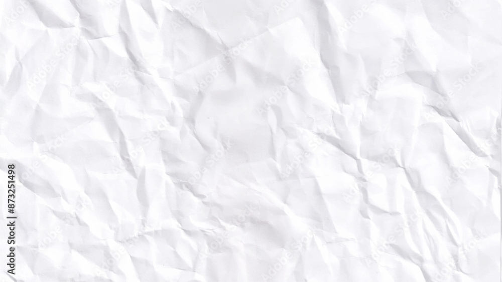 Crumpled paper texture background vector. White creased paper background texture. 