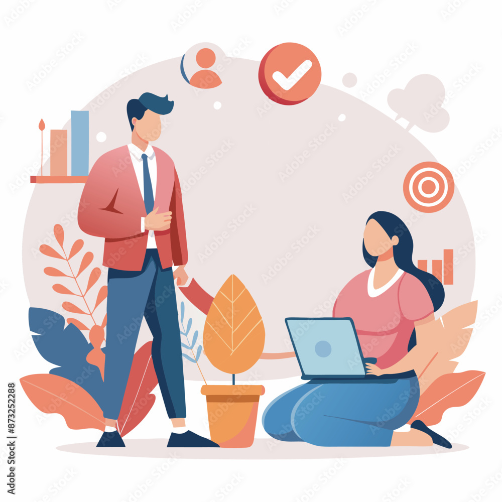 Discussion about new business plan, Business meeting teamwork and communication concept. Vector illustration. Discussion about new business plan, Business meeting teamwork and communication concept. Vector illustration.