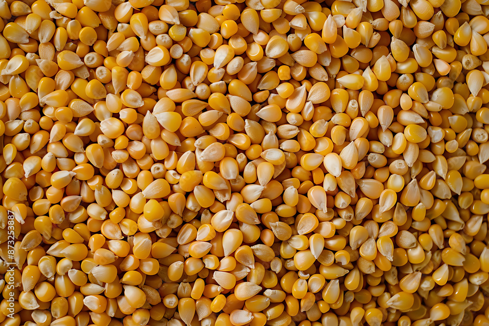 A close-up of dry, golden corn kernels, a key ingredient in many vegetarian and healthy foods. A close-up of dry, golden corn kernels, a key ingredient in many vegetarian and healthy foods.