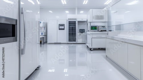 Medical lab with state-of-the-art diagnostic devices, apparatus, analysis instruments, cutting-edge healthcare technology © JP STUDIO LAB