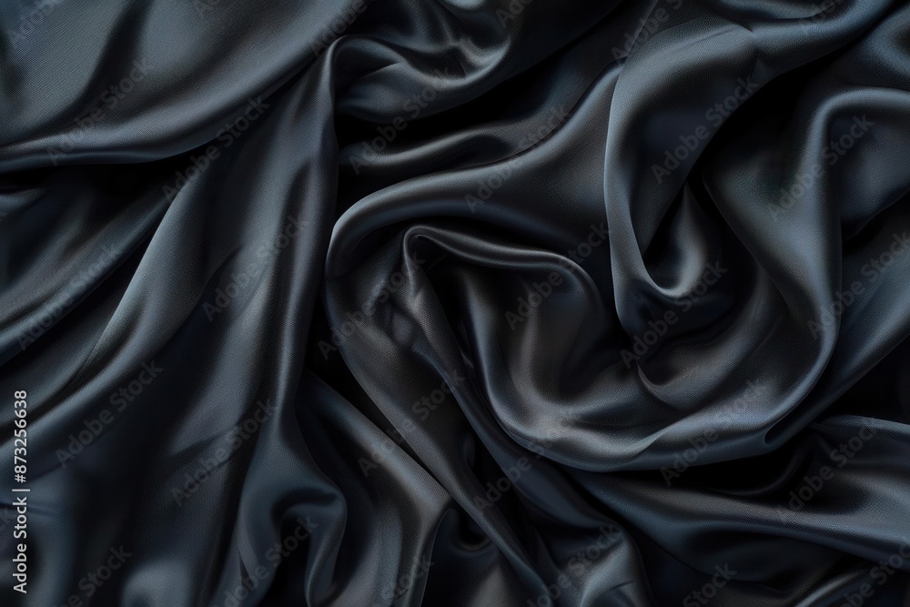 luxurious black silk fabric draped elegantly subtle sheen deep folds creating intricate shadows rich texture luxurious black silk fabric draped elegantly subtle sheen deep folds creating intricate shadows rich texture