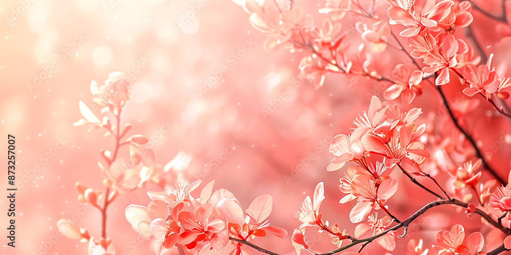 Fototapeta premium Peach branches background