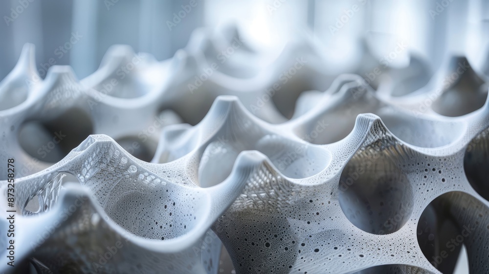 Close-up detail of 3D printed architectural components for high-performance buildings. Close-up detail of 3D printed architectural components for high-performance buildings.
