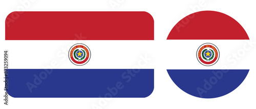 Flag of Paraguay. Paraguay Flag﻿. Isolated on white background
