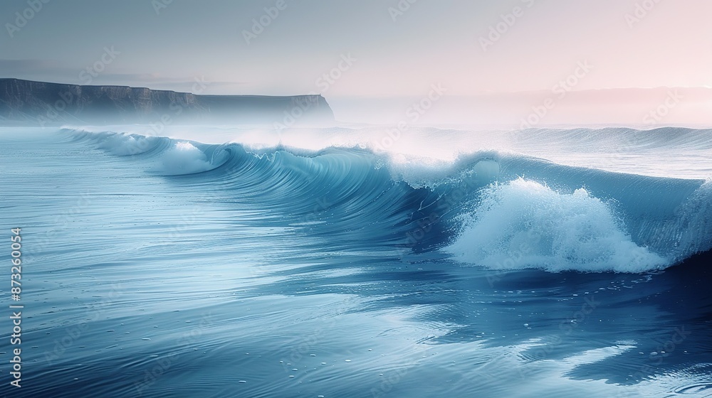 Ocean waves in soothing blue hues, suitable for relaxation and mindfulness concepts. , Minimalism, Ocean waves in soothing blue hues, suitable for relaxation and mindfulness concepts. , Minimalism,