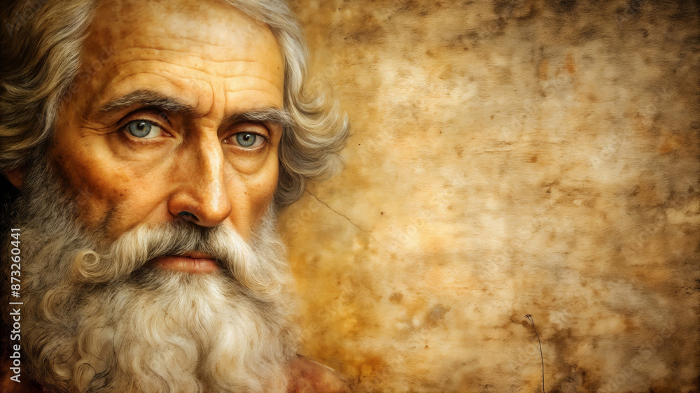 Portrait of a prophet of God with a white beard Portrait of a prophet of God with a white beard