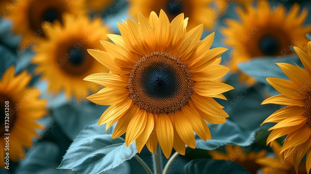 Bold sunflower pattern in sunny yellow hues, symbolizing happiness and vitality. , Minimalism, Bold sunflower pattern in sunny yellow hues, symbolizing happiness and vitality. , Minimalism,