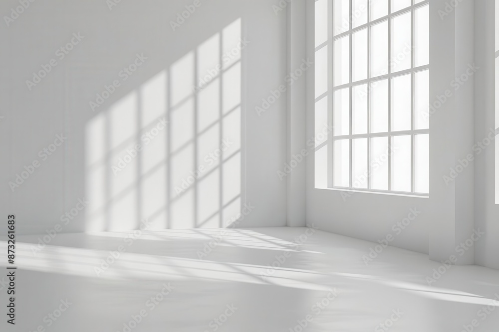 minimalist white room with clean lines and subtle shadows cast by unseen windows empty space ideal for product presentation emphasizing simplicity and modern interior design minimalist white room with clean lines and subtle shadows cast by unseen windows empty space ideal for product presentation emphasizing simplicity and modern interior design