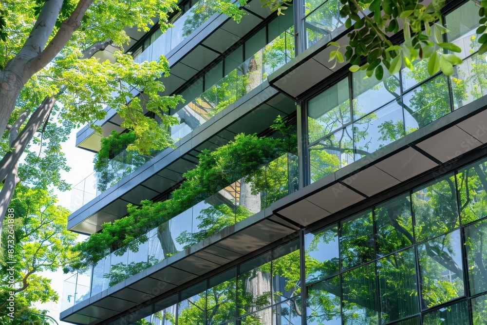 modern office building exterior with lush green trees corporate architecture modern office building exterior with lush green trees corporate architecture