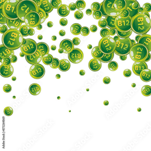 Vitamin B12 messy round pills.