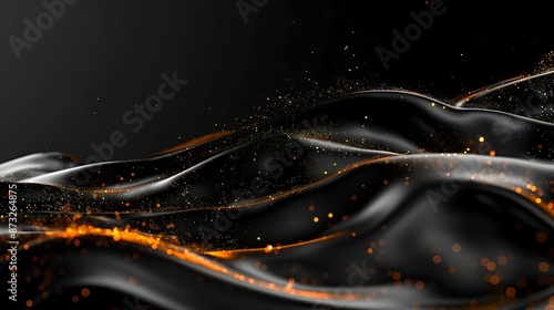 Wallpaper Mural Luxury black background with golden waves, minimalistic and elegant, ultra HD high quality Torontodigital.ca