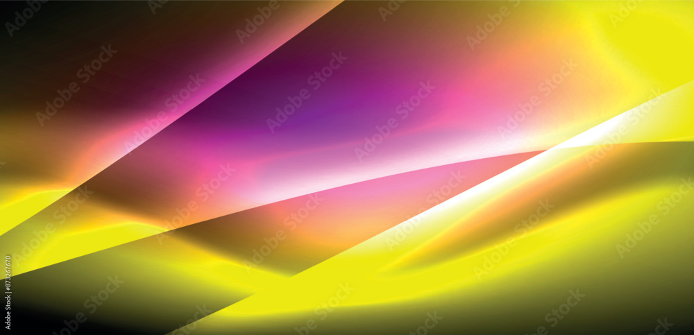 Dynamic waves in ethereal glow of neon lights. Concept merges fluidity of motion with vibrant allure of neon, crafting entrancing backdrop that embodies both vitality and futuristic sophistication Dynamic waves in ethereal glow of neon lights. Concept merges fluidity of motion with vibrant allure of neon, crafting entrancing backdrop that embodies both vitality and futuristic sophistication