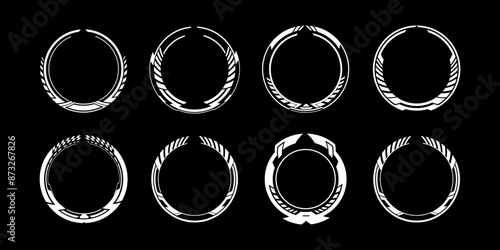 Futuristic cyberpunk sci fi interface element circle hud technology frame graphic vector design template	