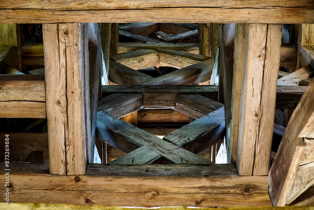 Old wooden beams in the house Old wooden beams in the house