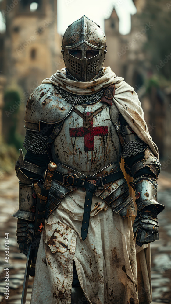 Crusader Knight in Full Chainmail Crusader Knight in Full Chainmail