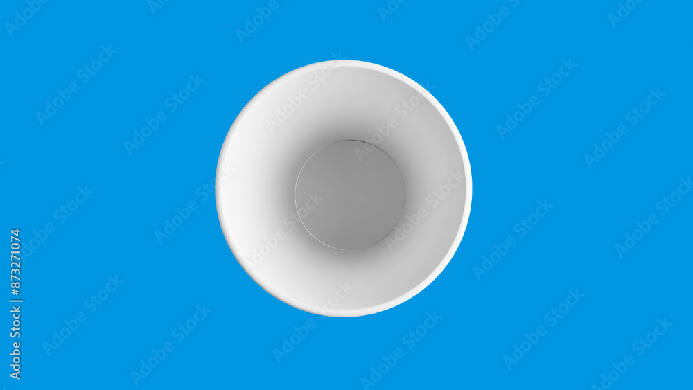 top view of Tall soda cup mockup, clipping path, 3D render top view of Tall soda cup mockup, clipping path, 3D render