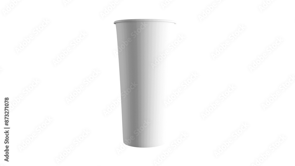 Side view of Tall soda cup mockup, 3D render Side view of Tall soda cup mockup, 3D render