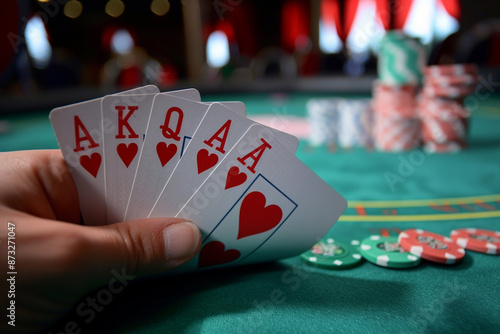 playing cards in the casino