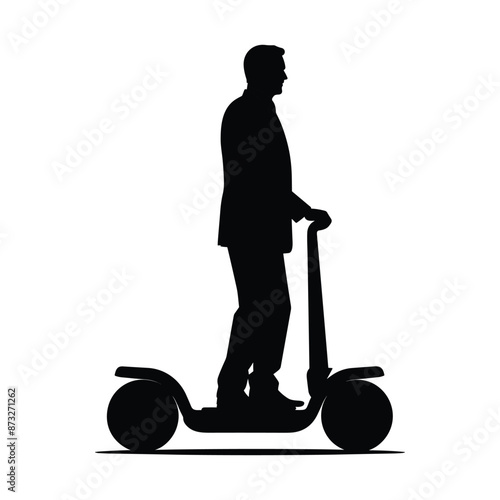 Segway electric scooter silhouette vector