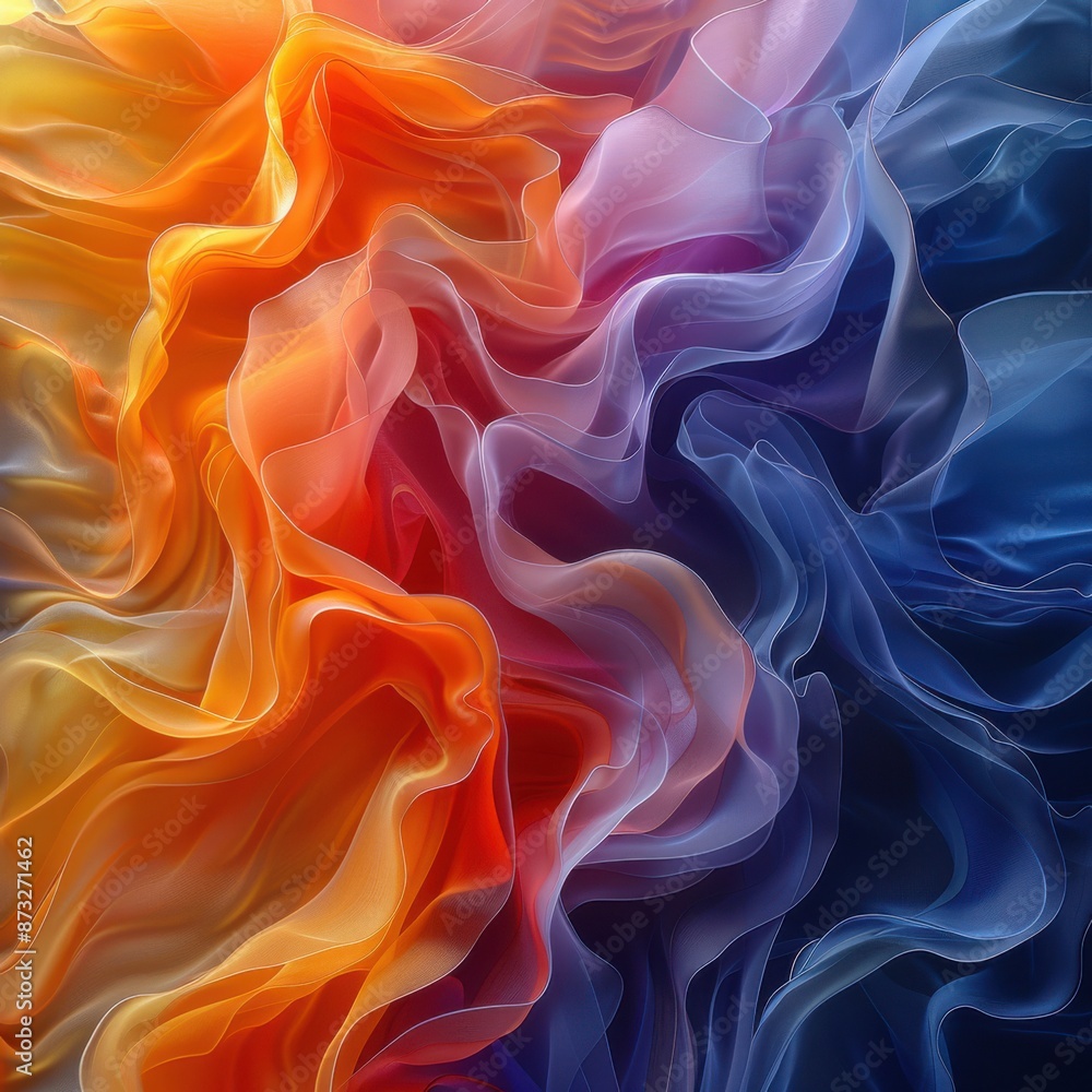 Obraz premium Vibrant Diversity Spectrum - Abstract Digital Artwork with Overlapping Translucent Layers