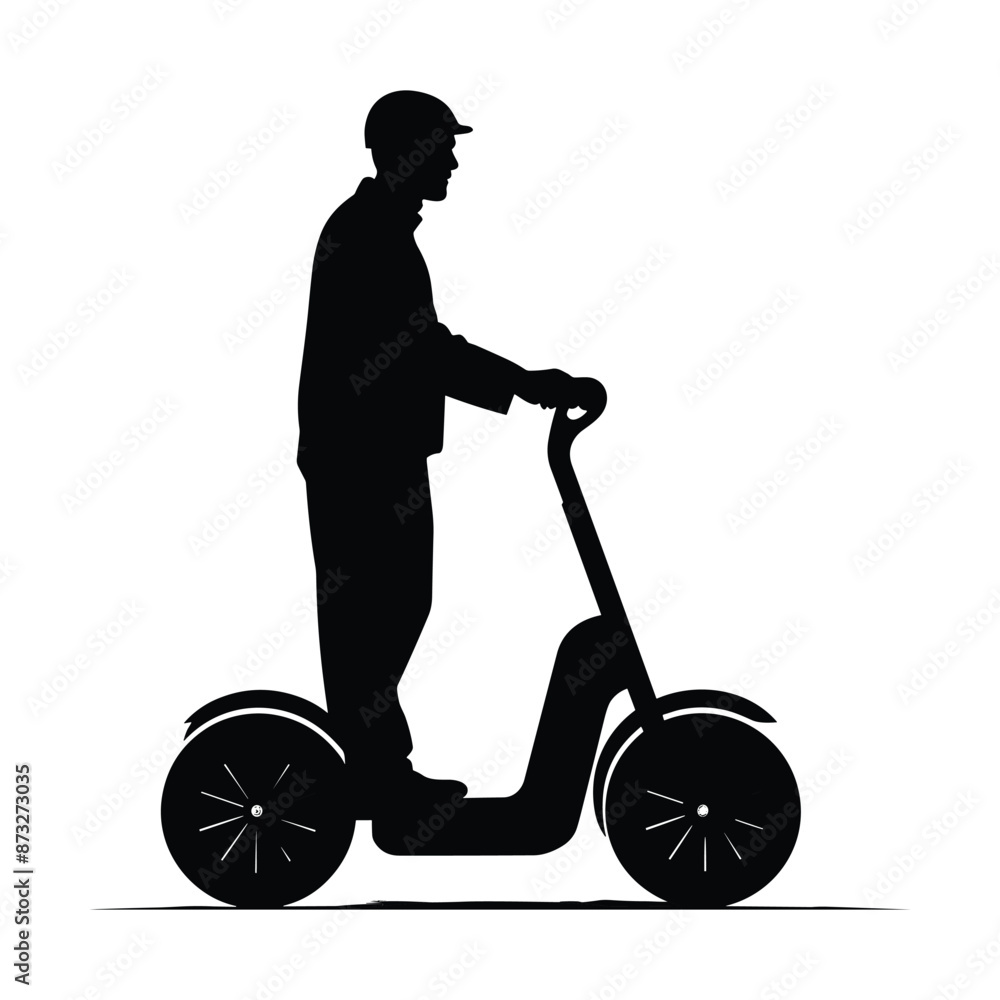 Segway electric scooter silhouette vector Segway electric scooter silhouette vector