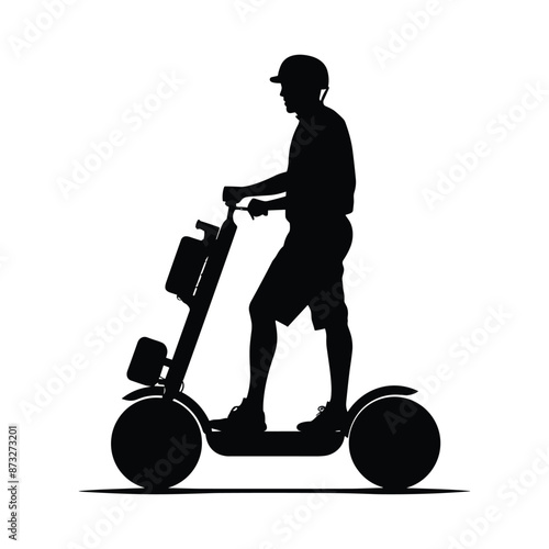 Segway electric scooter silhouette vector