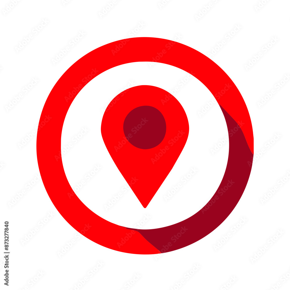 map pointer with RED pin icon flat illustration map pointer with RED pin icon flat illustration