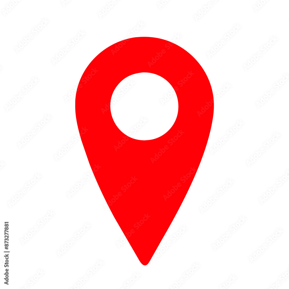 map pointer with RED pin icon flat illustration map pointer with RED pin icon flat illustration