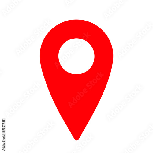 map pointer with RED pin icon flat illustration  