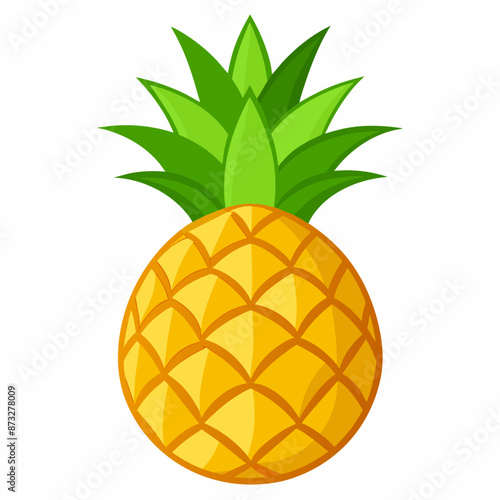  flat illustration of pineapple with leaves