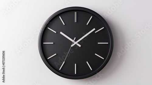 Wallpaper Mural Minimalist wall clock with a stylish design, perfect for any modern office, isolated on a white background. 3D illustration. Torontodigital.ca