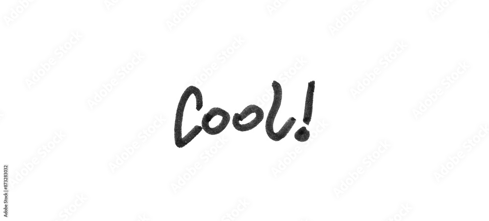 black marker text label “cool!” on white background black marker text label “cool!” on white background