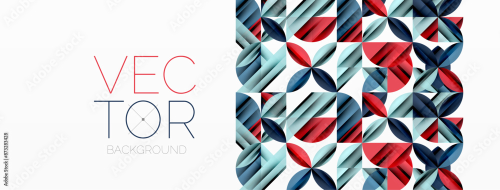 Obraz premium Circles and round shapes geometric minimal background
