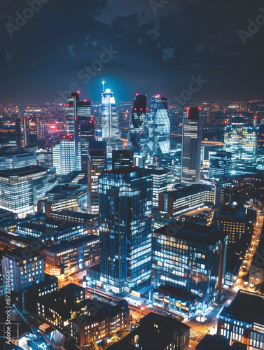 Wallpaper Mural Vista panorámica aérea  de la ciudad de Londres con rascacielos modernos del distrito financiero Torontodigital.ca