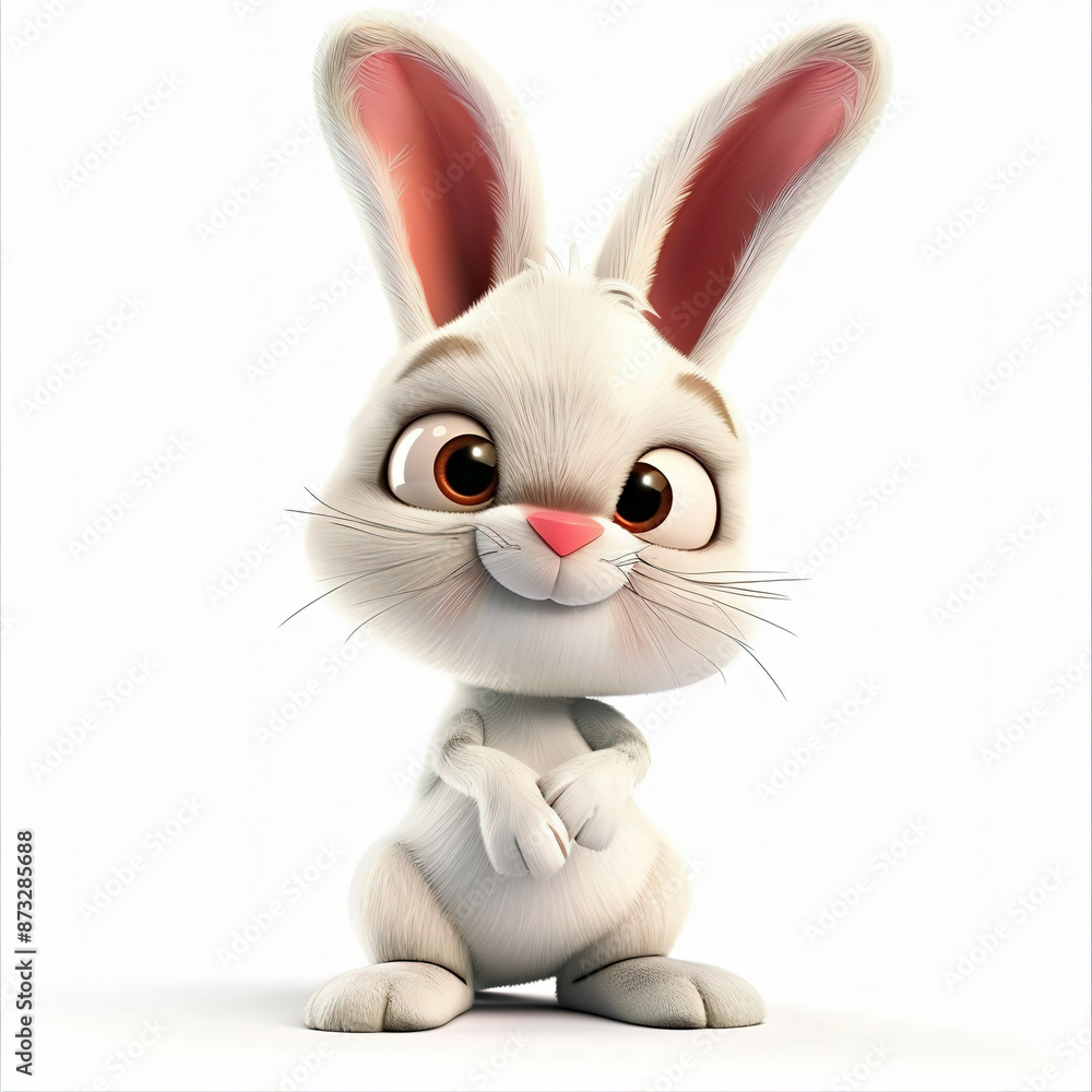 3d cute character funny rabbit isolated on white 3d cute character funny rabbit isolated on white