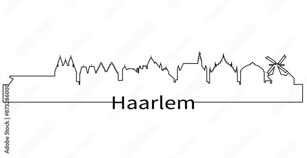Haarlem city skyline Outline