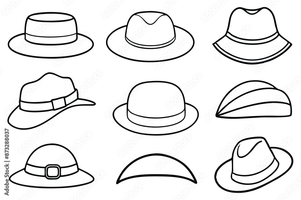 Hat Line Art Artistic Fedora Emblem Hat Line Art Artistic Fedora Emblem