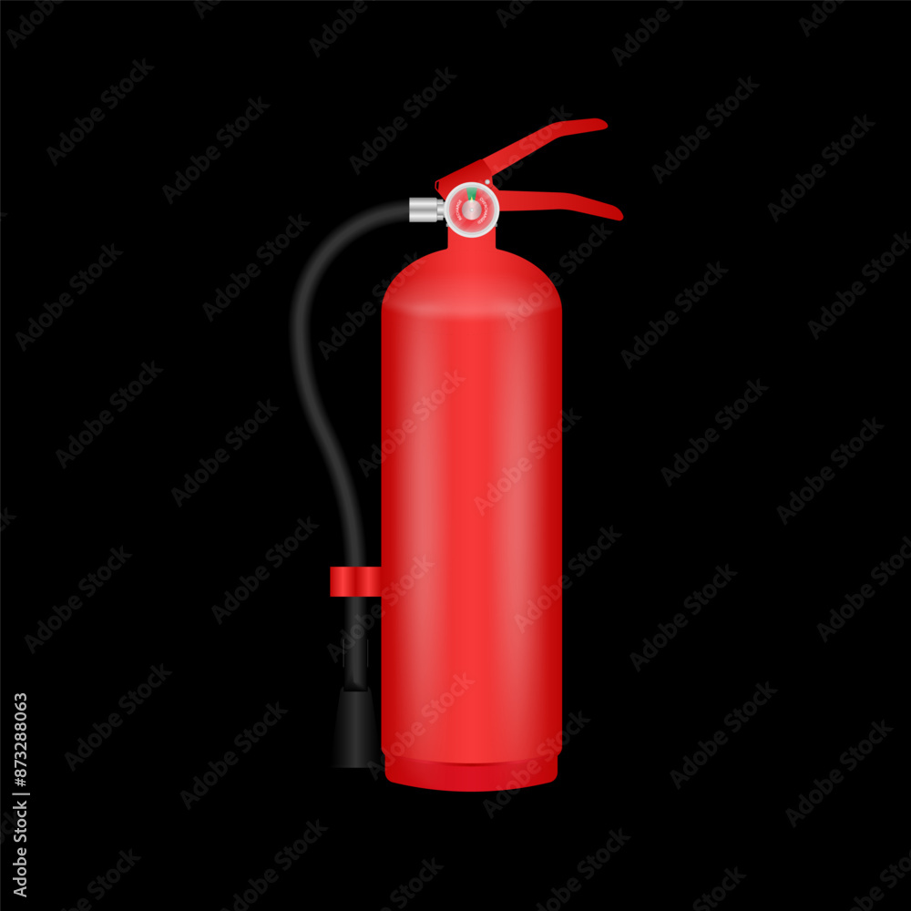 Fire Extinguisher on Black Background. Vector Illustration. Fire Extinguisher on Black Background. Vector Illustration.